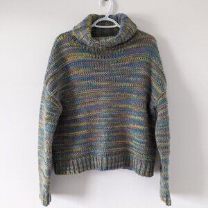 Rachel Zoe Multicolor Mohair Blend Turtleneck Sweater Women's Large Retro